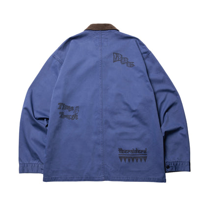 Liberaiders HANDWRITING PRINT COVERALL リベレイダース ハンドライティング プリント カバーオール 730032601【メンズ カバーオール コットンツイル ワークジャケット 手書きプリント 26SS】
