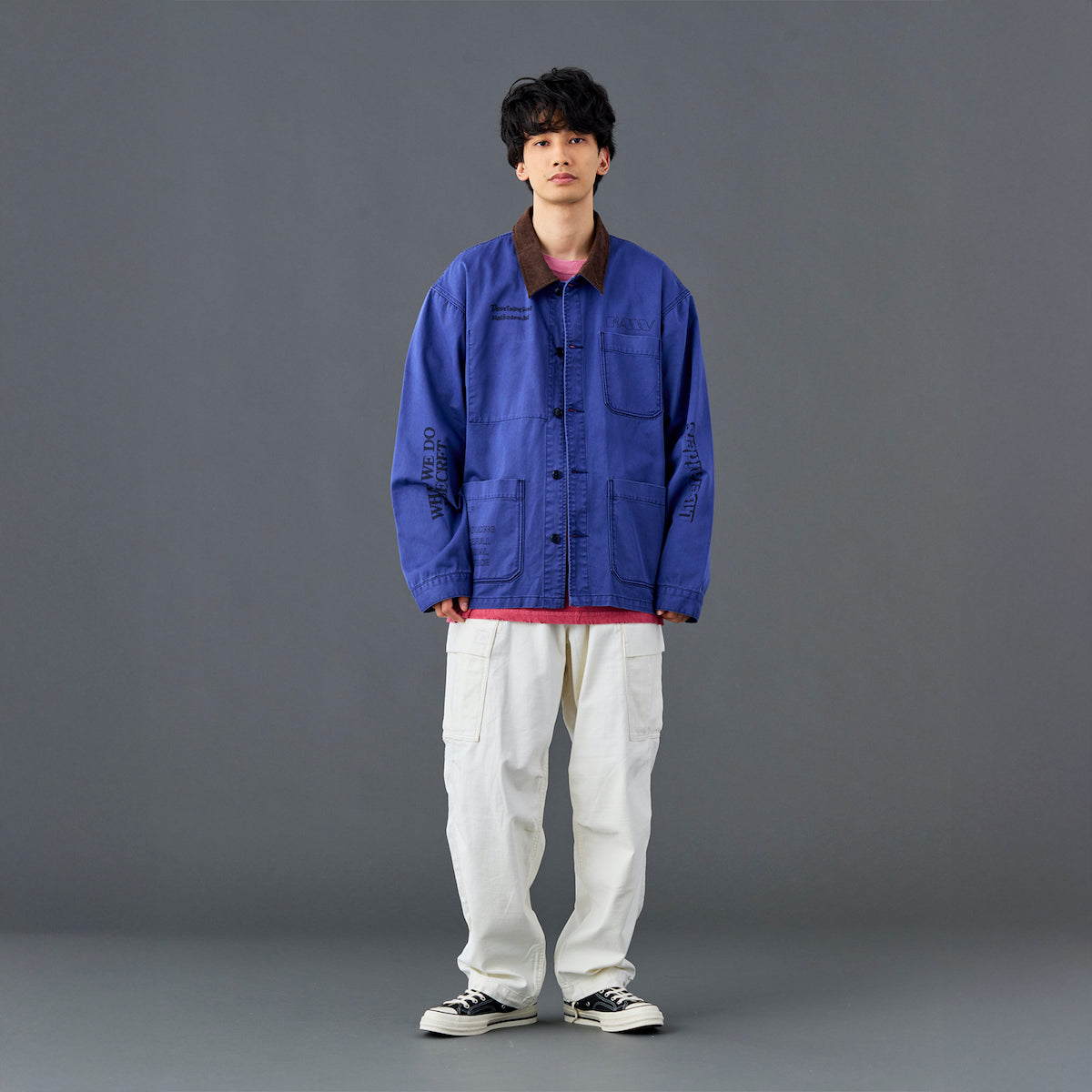 Liberaiders HANDWRITING PRINT COVERALL リベレイダース ハンドライティング プリント カバーオール 730032601【メンズ カバーオール コットンツイル ワークジャケット 手書きプリント 26SS】