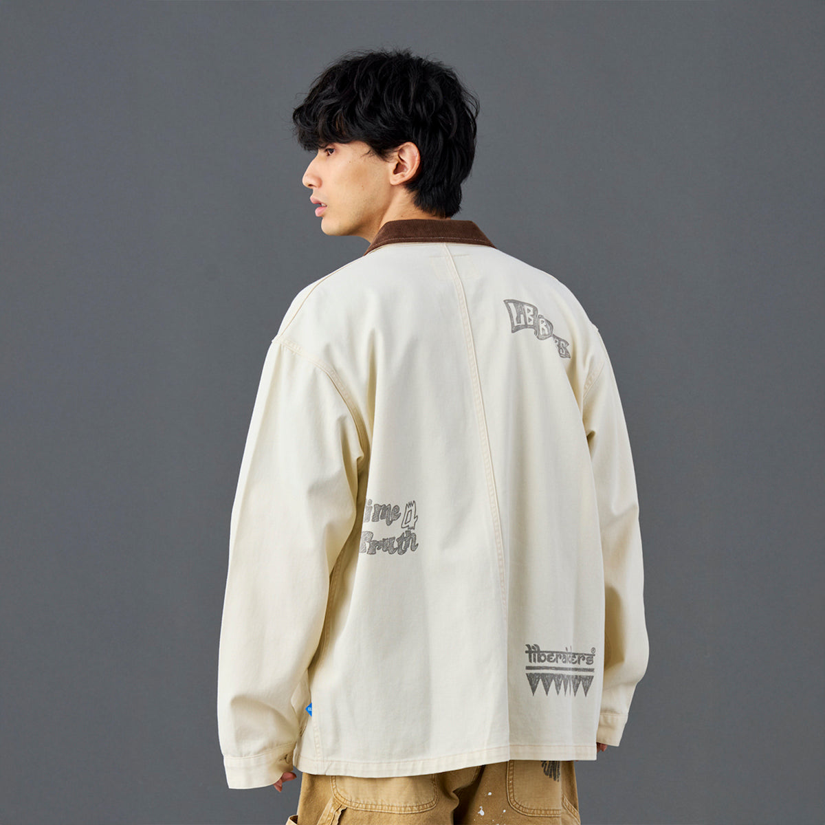 Liberaiders HANDWRITING PRINT COVERALL リベレイダース ハンドライティング プリント カバーオール 730032601【メンズ カバーオール コットンツイル ワークジャケット 手書きプリント 26SS】