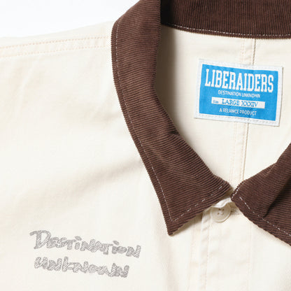 Liberaiders HANDWRITING PRINT COVERALL リベレイダース ハンドライティング プリント カバーオール 730032601【メンズ カバーオール コットンツイル ワークジャケット 手書きプリント 26SS】