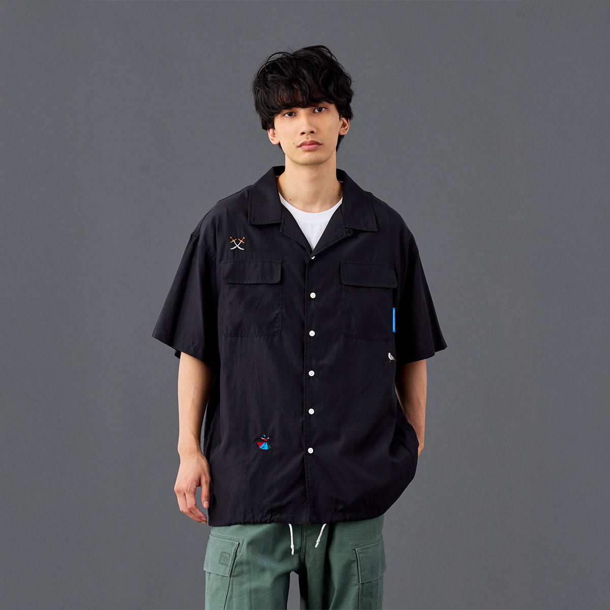 Liberaiders COTTON RAYON S/S SHIRT  リベレイダース コットン レーヨン 半袖シャツ 732052601【メンズ 半袖 開襟シャツ 接触冷感効果 26SS】