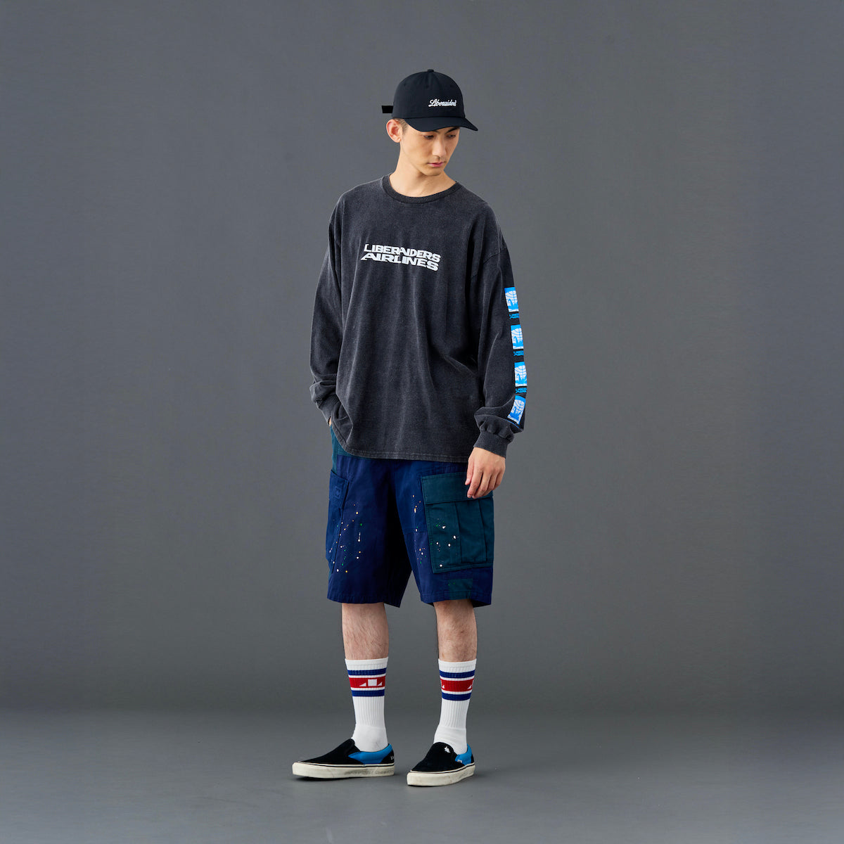 Liberaiders AIRLINE L/S TEE リベレイダース エアライン ロングスリーブ ティー 735052601【メンズ ヴィンテージTシャツ プリントTシャツ ロゴTシャツ 半袖Tシャツ 26SS】