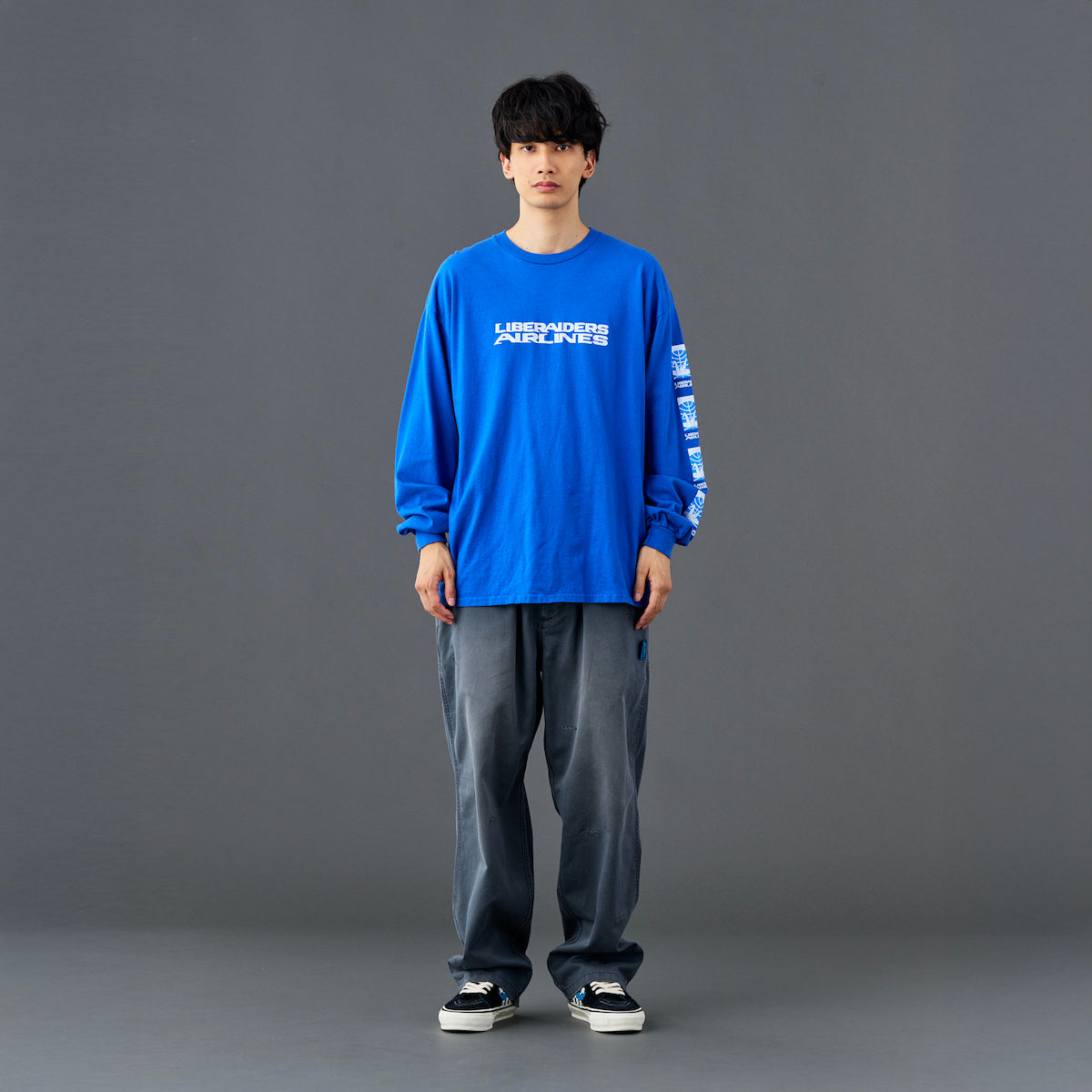 Liberaiders AIRLINE L/S TEE リベレイダース エアライン ロングスリーブ ティー 735052601【メンズ ヴィンテージTシャツ プリントTシャツ ロゴTシャツ 半袖Tシャツ 26SS】