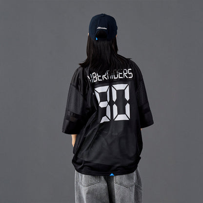 Liberaiders DIGITAL LOGO FOOTBALL TEE リベレイダース デジタル ロゴ フットボール ティー 736012601【メンズ メッシュ生地 サテン生地 デジタルフォント 26SS】