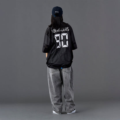 Liberaiders DIGITAL LOGO FOOTBALL TEE リベレイダース デジタル ロゴ フットボール ティー 736012601【メンズ メッシュ生地 サテン生地 デジタルフォント 26SS】
