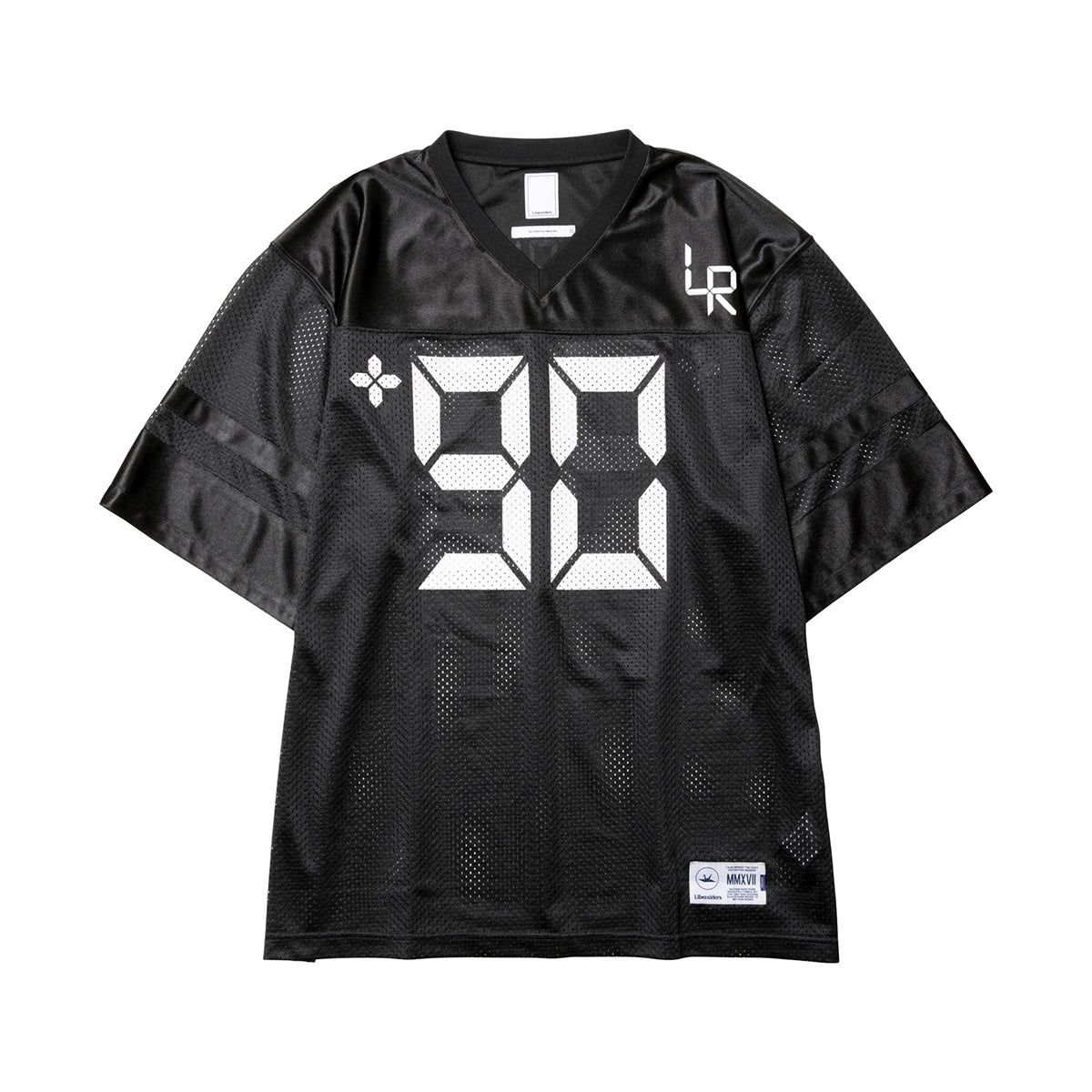 Liberaiders DIGITAL LOGO FOOTBALL TEE リベレイダース デジタル ロゴ フットボール ティー 736012601【メンズ メッシュ生地 サテン生地 デジタルフォント 26SS】