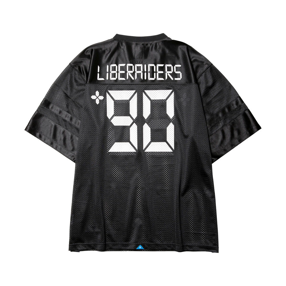 Liberaiders DIGITAL LOGO FOOTBALL TEE リベレイダース デジタル ロゴ フットボール ティー 736012601【メンズ メッシュ生地 サテン生地 デジタルフォント 26SS】