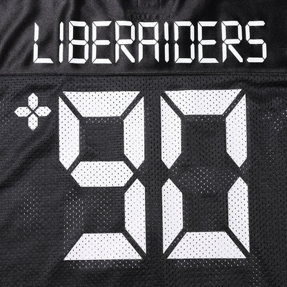 Liberaiders DIGITAL LOGO FOOTBALL TEE リベレイダース デジタル ロゴ フットボール ティー 736012601【メンズ メッシュ生地 サテン生地 デジタルフォント 26SS】