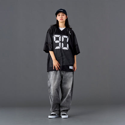 Liberaiders DIGITAL LOGO FOOTBALL TEE リベレイダース デジタル ロゴ フットボール ティー 736012601【メンズ メッシュ生地 サテン生地 デジタルフォント 26SS】