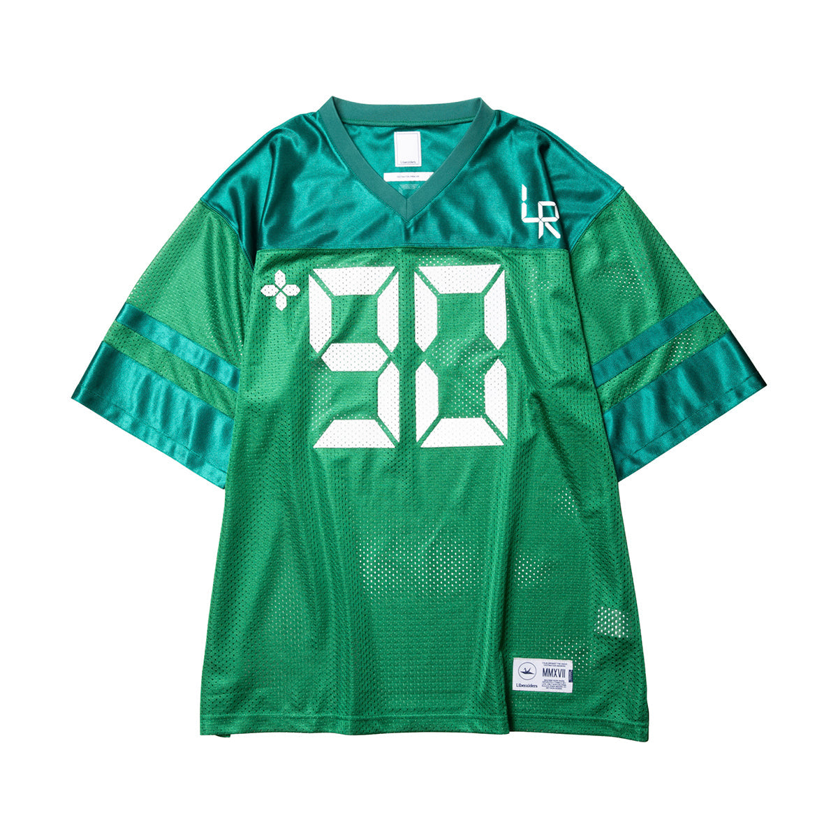 Liberaiders DIGITAL LOGO FOOTBALL TEE リベレイダース デジタル ロゴ フットボール ティー 736012601【メンズ メッシュ生地 サテン生地 デジタルフォント 26SS】