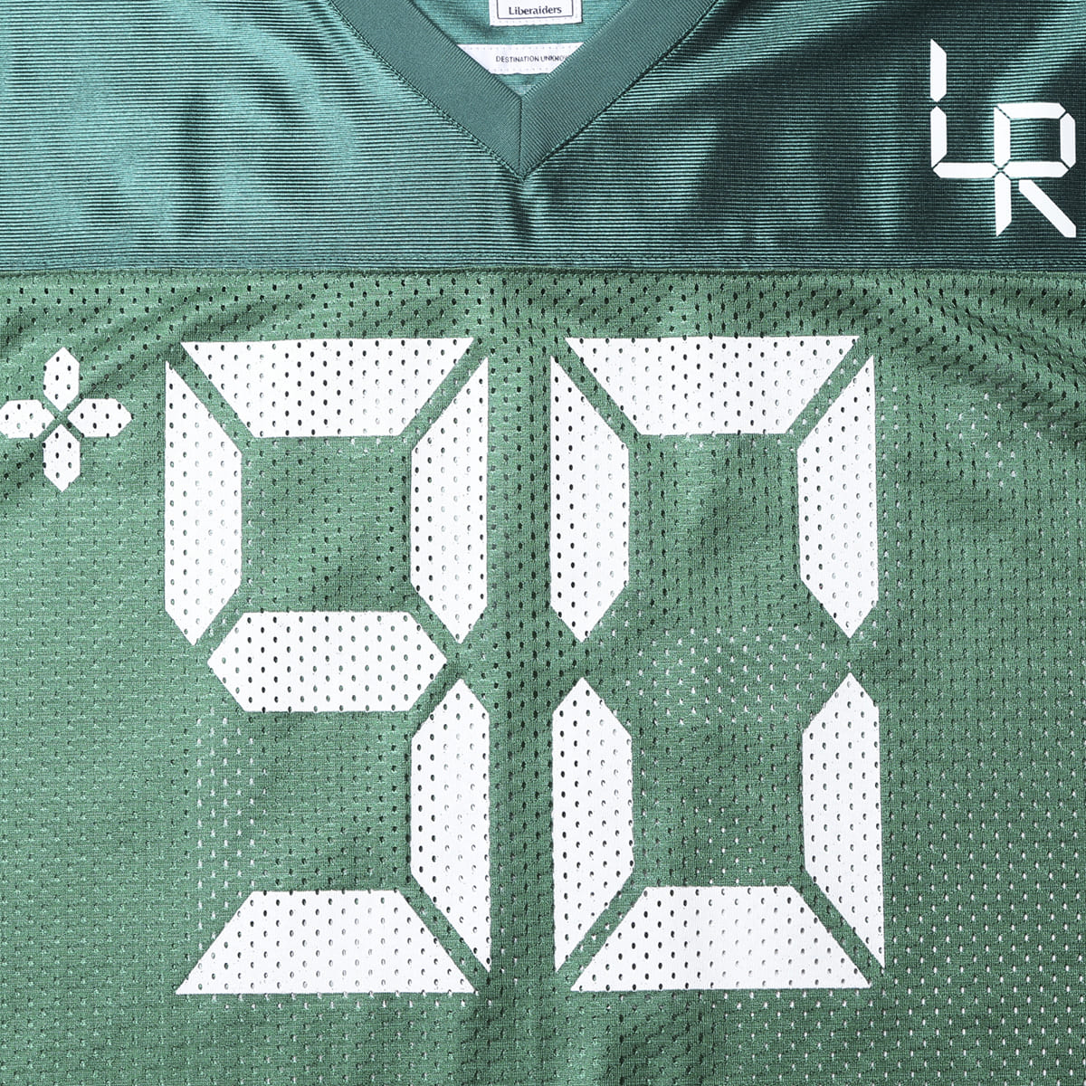 Liberaiders DIGITAL LOGO FOOTBALL TEE リベレイダース デジタル ロゴ フットボール ティー 736012601【メンズ メッシュ生地 サテン生地 デジタルフォント 26SS】