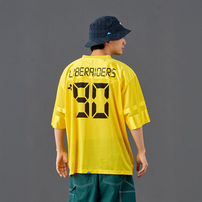 Liberaiders DIGITAL LOGO FOOTBALL TEE リベレイダース デジタル ロゴ フットボール ティー 736012601【メンズ メッシュ生地 サテン生地 デジタルフォント 26SS】