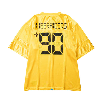 Liberaiders DIGITAL LOGO FOOTBALL TEE リベレイダース デジタル ロゴ フットボール ティー 736012601【メンズ メッシュ生地 サテン生地 デジタルフォント 26SS】