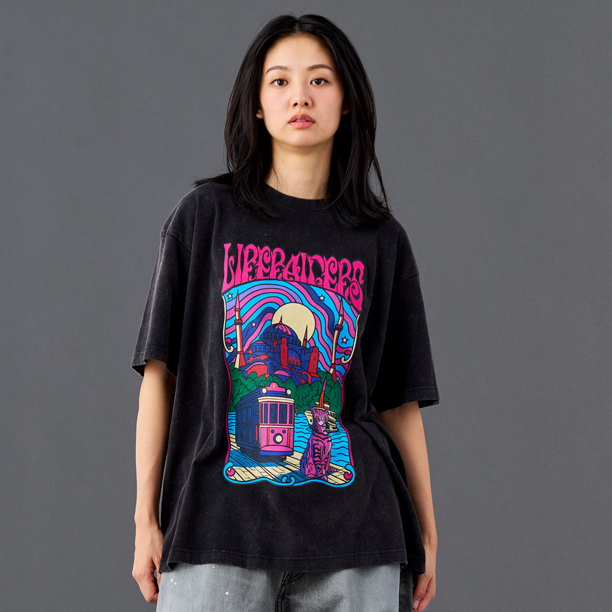 Liberaiders PSYCHEDELIC CITY TEE リベレイダース サイケデリック シティ ティー 736182601【メンズ 天竺生地 ヴィンテージライク グラフィック 26SS】