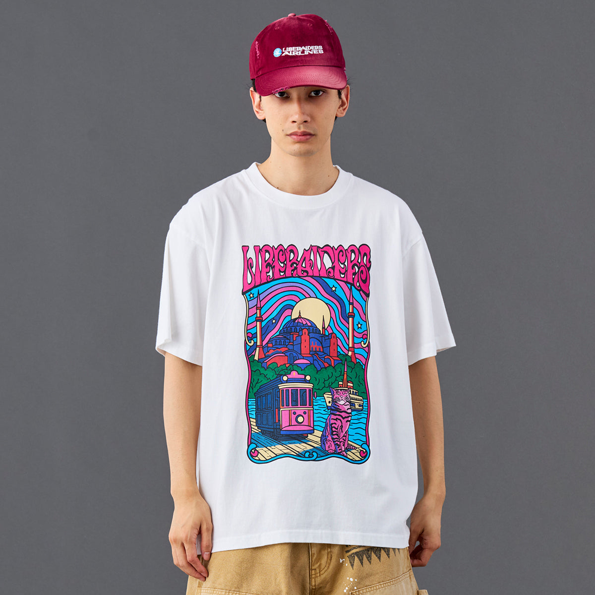 Liberaiders PSYCHEDELIC CITY TEE リベレイダース サイケデリック シティ ティー 736182601【メンズ 天竺生地 ヴィンテージライク グラフィック 26SS】