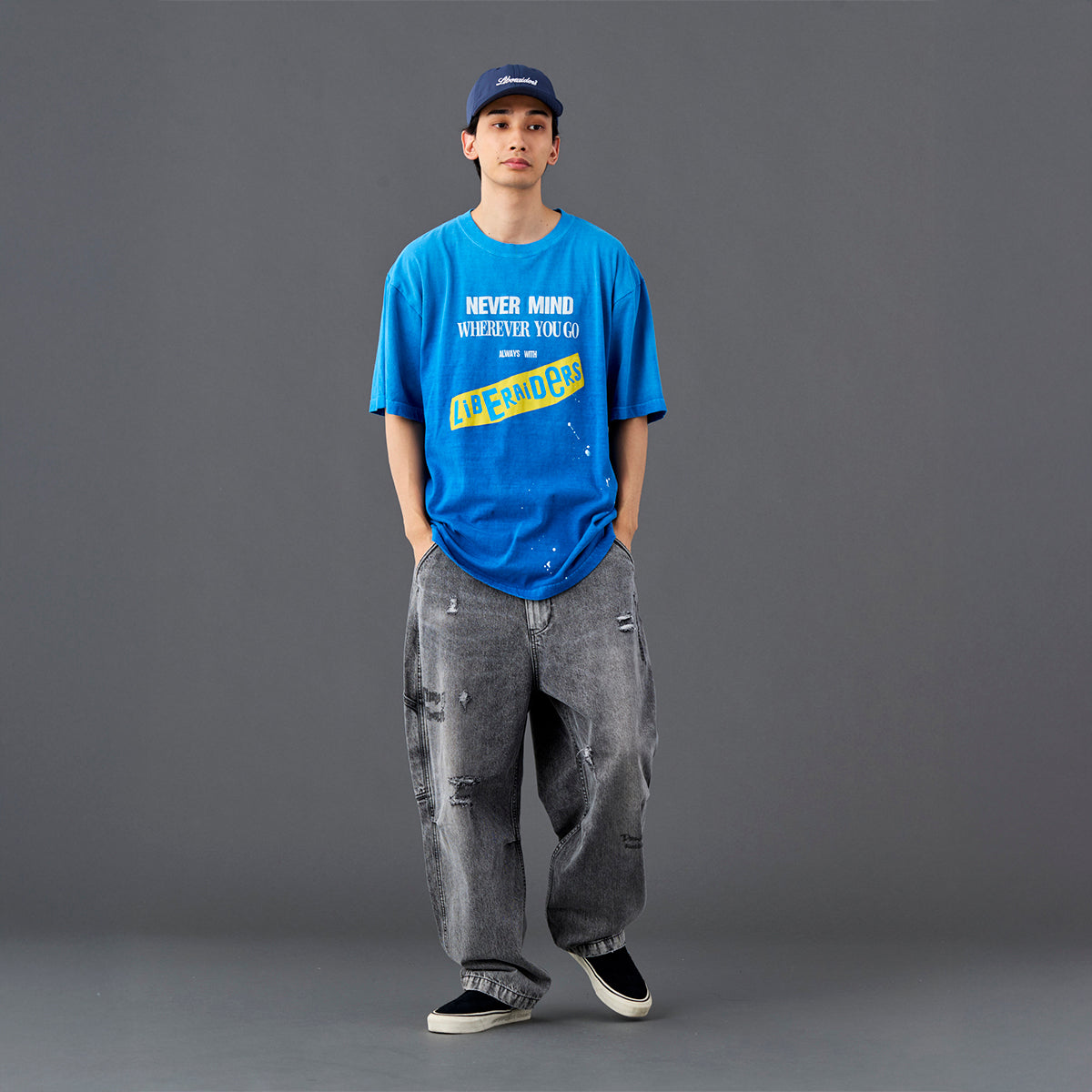 Liberaiders FADED PUNK LOGO TEE リベレイダース フェイデッド パンク ロゴ Tシャツ 736212601【メンズ 半袖 グラフィック コットン素材 26SS】