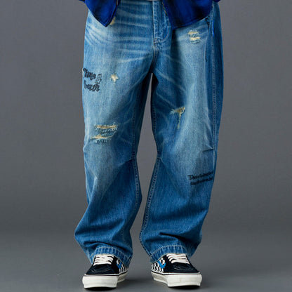Liberaiders DAMAGED DENIM SARROUEL PANTS リベレイダース ダメージド デニム サルエル パンツ 737052601【メンズ サルエル ヴィンテージ加工 ダメージデニム 26SS】