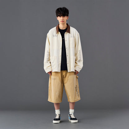 Liberaiders HANDWRITING CANVAS WORK SHORTS リベレイダース ハンドライティング キャンバス ワーク ショーツ 738022601【メンズ ショーツ ハーフパンツ カジュアルパンツ ワークパンツ 26SS】