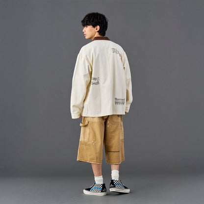 Liberaiders HANDWRITING CANVAS WORK SHORTS リベレイダース ハンドライティング キャンバス ワーク ショーツ 738022601【メンズ ショーツ ハーフパンツ カジュアルパンツ ワークパンツ 26SS】