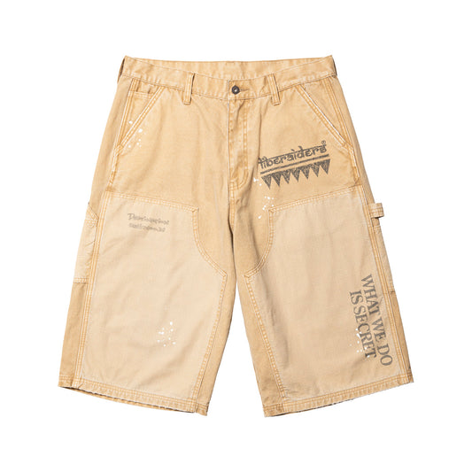 Liberaiders HANDWRITING CANVAS WORK SHORTS リベレイダース ハンドライティング キャンバス ワーク ショーツ 738022601【メンズ ショーツ ハーフパンツ カジュアルパンツ ワークパンツ 26SS】
