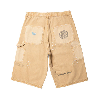 Liberaiders HANDWRITING CANVAS WORK SHORTS リベレイダース ハンドライティング キャンバス ワーク ショーツ 738022601【メンズ ショーツ ハーフパンツ カジュアルパンツ ワークパンツ 26SS】