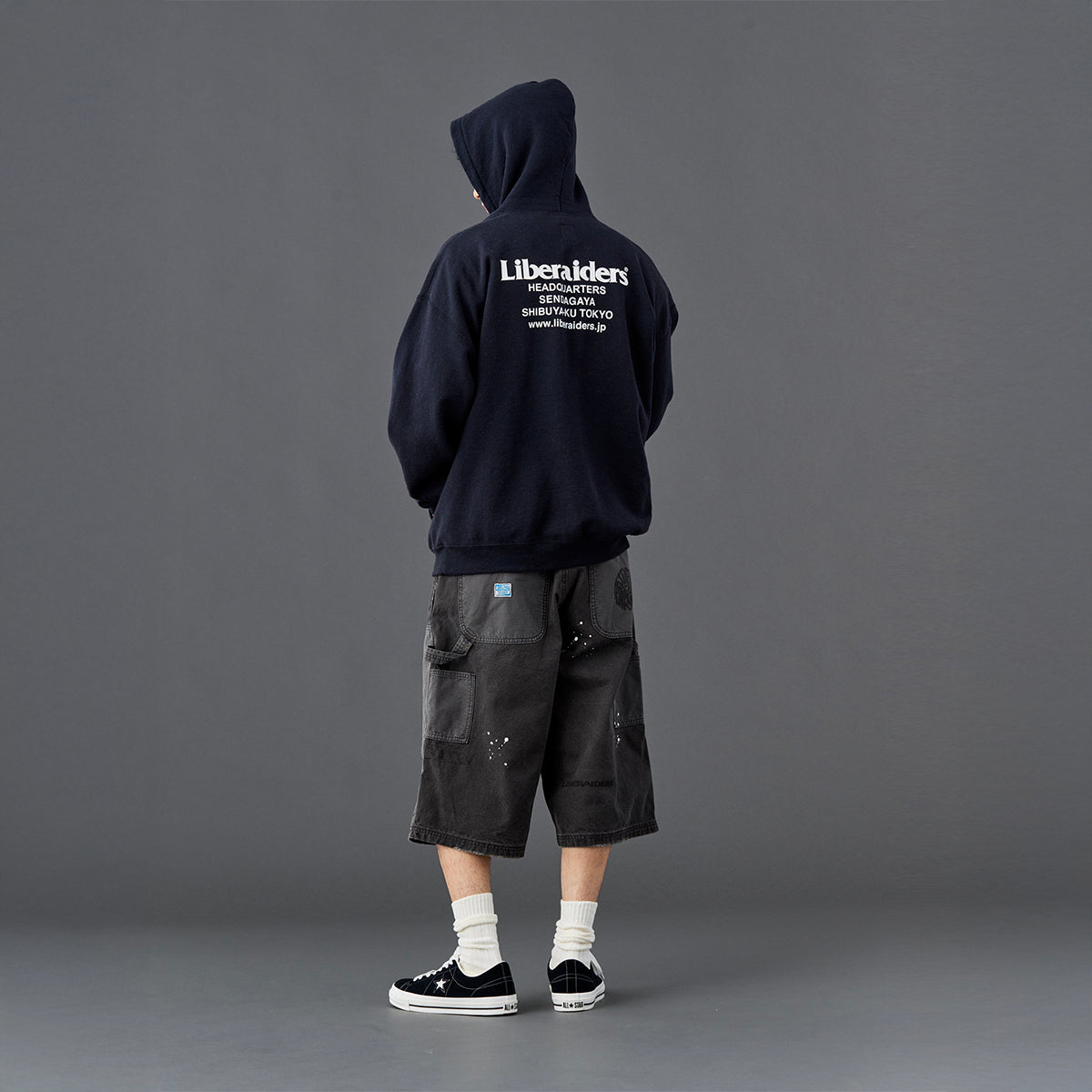 Liberaiders HANDWRITING CANVAS WORK SHORTS リベレイダース ハンドライティング キャンバス ワーク ショーツ 738022601【メンズ ショーツ ハーフパンツ カジュアルパンツ ワークパンツ 26SS】