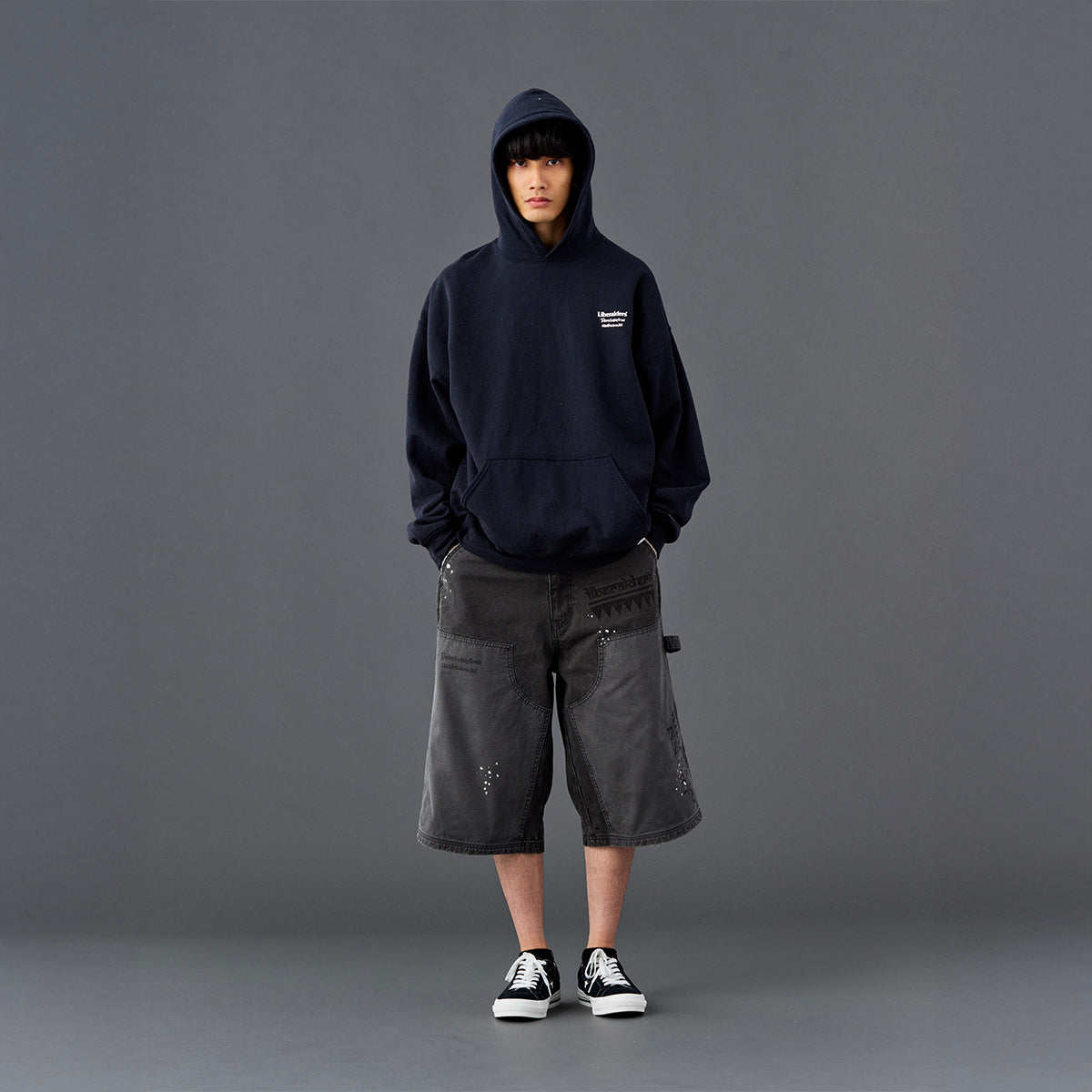 Liberaiders HANDWRITING CANVAS WORK SHORTS リベレイダース ハンドライティング キャンバス ワーク ショーツ 738022601【メンズ ショーツ ハーフパンツ カジュアルパンツ ワークパンツ 26SS】