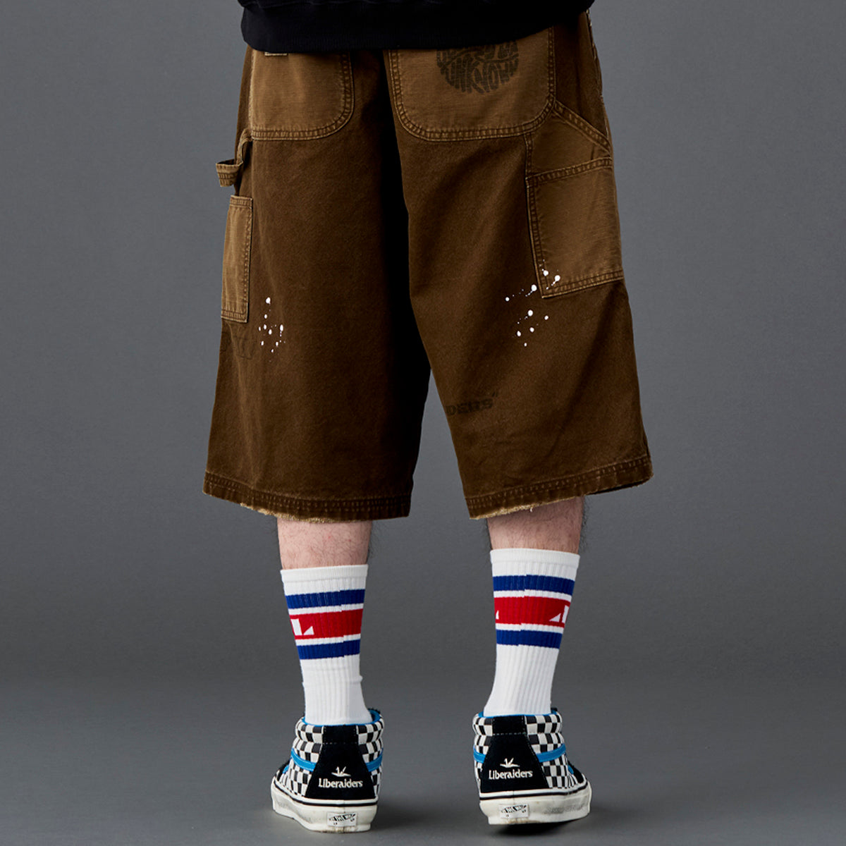 Liberaiders HANDWRITING CANVAS WORK SHORTS リベレイダース ハンドライティング キャンバス ワーク ショーツ 738022601【メンズ ショーツ ハーフパンツ カジュアルパンツ ワークパンツ 26SS】