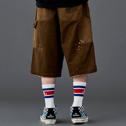 Liberaiders HANDWRITING CANVAS WORK SHORTS リベレイダース ハンドライティング キャンバス ワーク ショーツ 738022601【メンズ ショーツ ハーフパンツ カジュアルパンツ ワークパンツ 26SS】