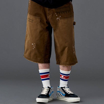 Liberaiders HANDWRITING CANVAS WORK SHORTS リベレイダース ハンドライティング キャンバス ワーク ショーツ 738022601【メンズ ショーツ ハーフパンツ カジュアルパンツ ワークパンツ 26SS】