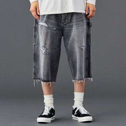 Liberaiders DAMAGED DENIM BUGGY SHORTS リベレイダース ダメージド デニム バギー ショーツ 738032601【メンズ デニムショーツ バギーショーツ ハーフパンツ カジュアルパンツ 26SS】