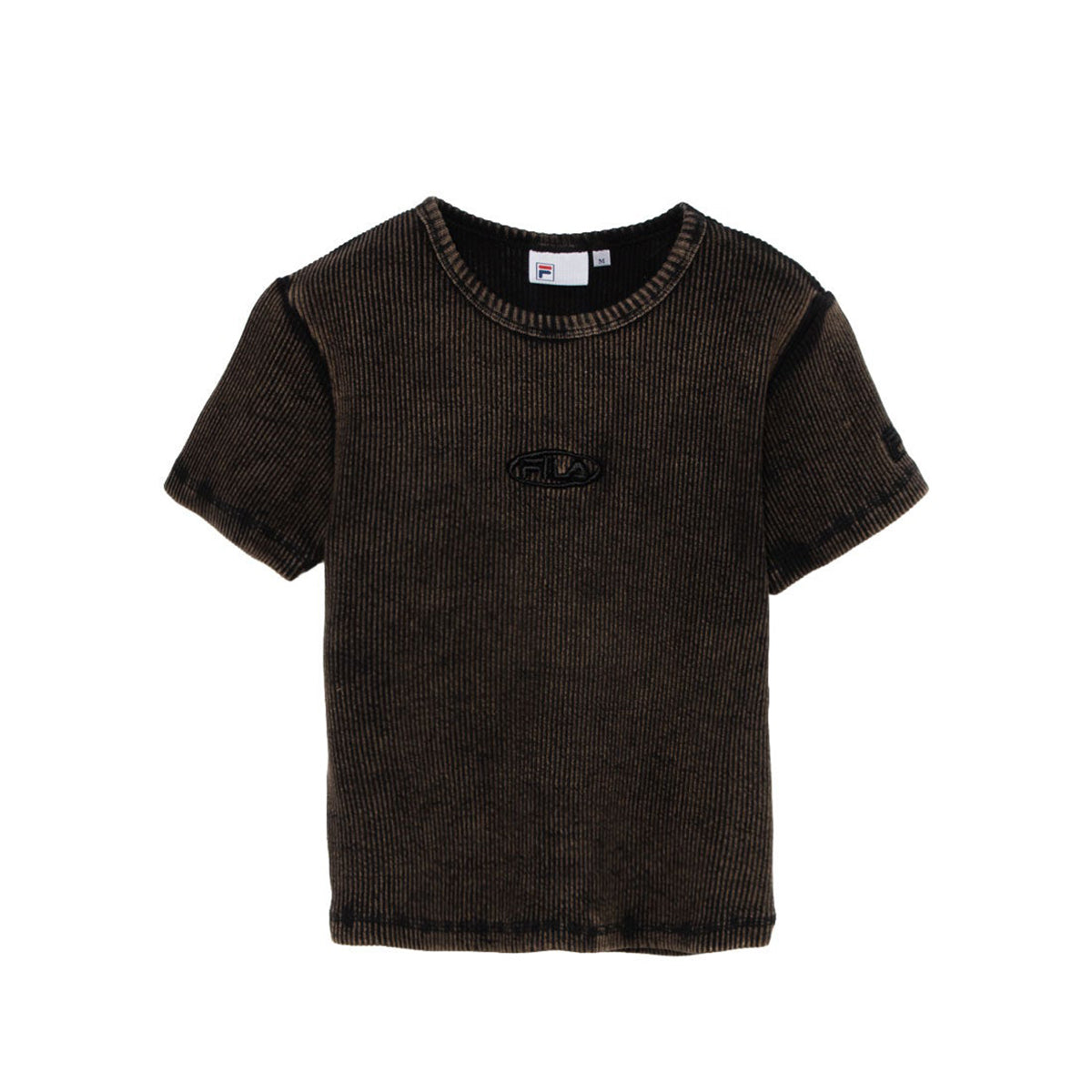 FILA PIGMENT RIB S/S TEE フィラ ピグメント リブ ショートスリーブ Tシャツ CE6SAW008【レディース 綿100% 製品染め加工 タイトフィット 26SS】