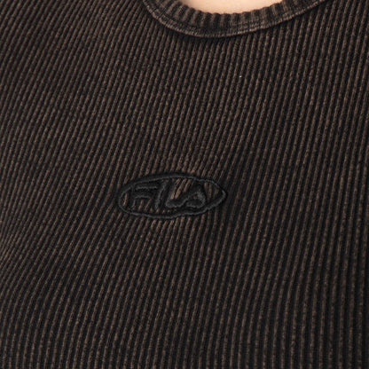 FILA PIGMENT RIB S/S TEE フィラ ピグメント リブ ショートスリーブ Tシャツ CE6SAW008【レディース 綿100% 製品染め加工 タイトフィット 26SS】