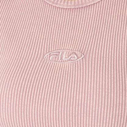 FILA PIGMENT RIB S/S TEE フィラ ピグメント リブ ショートスリーブ Tシャツ CE6SAW008【レディース 綿100% 製品染め加工 タイトフィット 26SS】