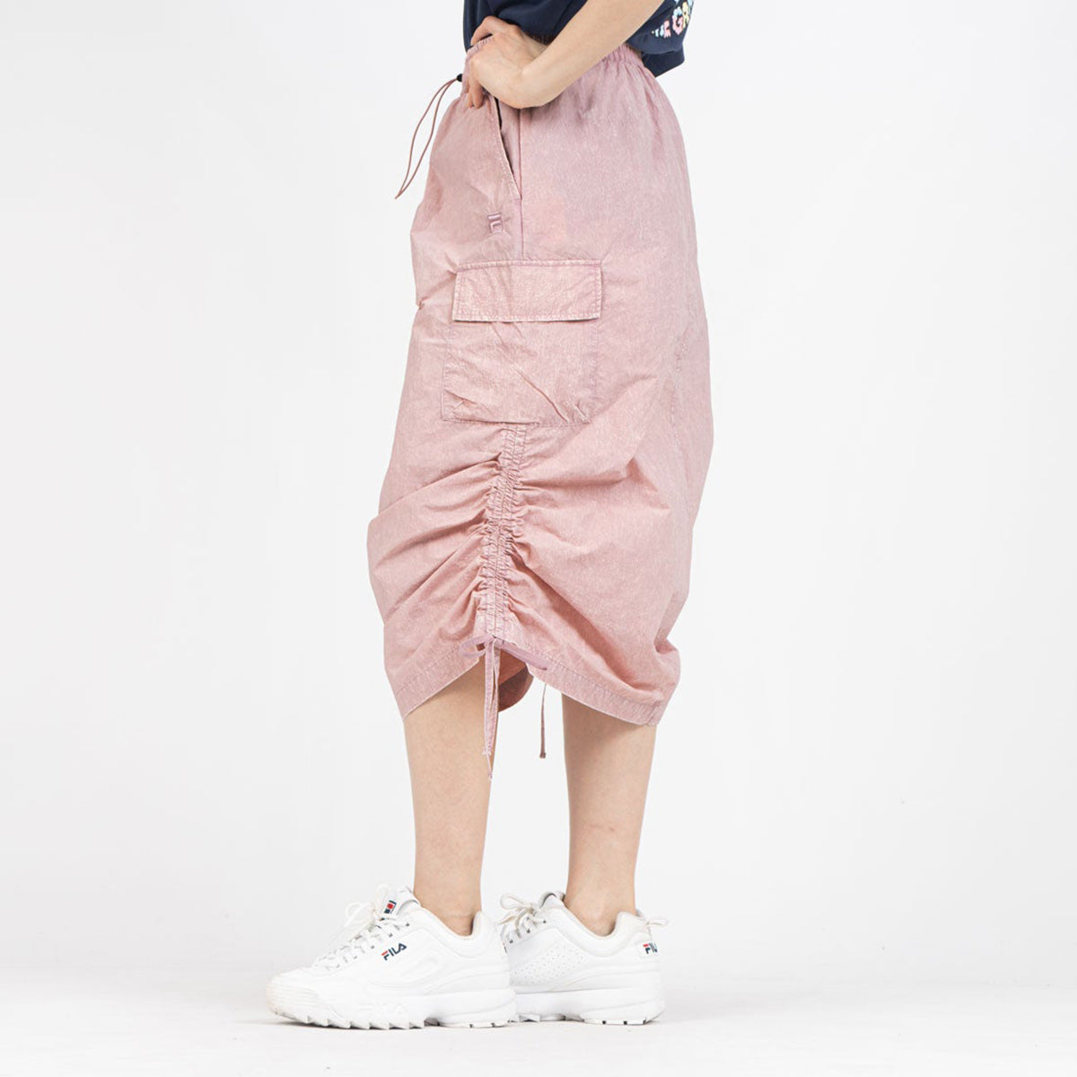 FILA CARGO SKIRT フィラ カーゴスカート CE6SCW007【レディース 製品染め サイドポケット ドローコード 26SS】