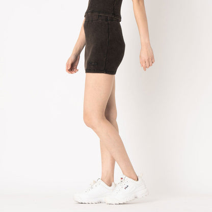 FILA PIGMENT RIB SKIRT フィラ ピグメント リブ スカート CE6SCW011【レディース 綿100% 製品染め加工 伸縮性 26SS】