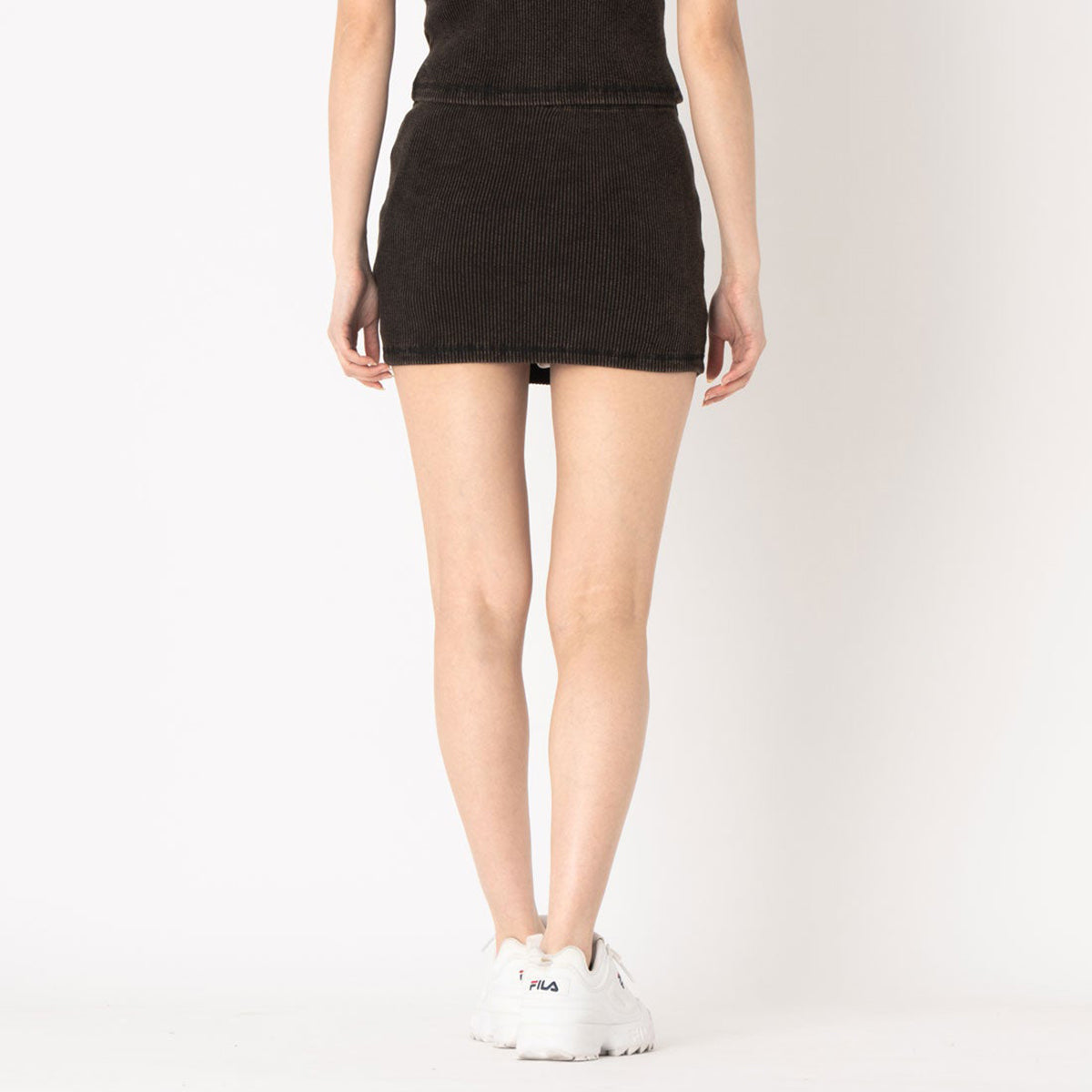 FILA PIGMENT RIB SKIRT フィラ ピグメント リブ スカート CE6SCW011【レディース 綿100% 製品染め加工 伸縮性 26SS】