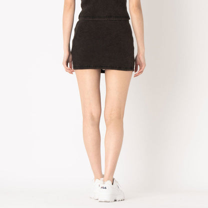 FILA PIGMENT RIB SKIRT フィラ ピグメント リブ スカート CE6SCW011【レディース 綿100% 製品染め加工 伸縮性 26SS】