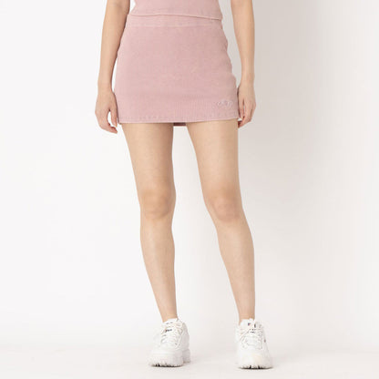FILA PIGMENT RIB SKIRT フィラ ピグメント リブ スカート CE6SCW011【レディース 綿100% 製品染め加工 伸縮性 26SS】