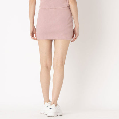 FILA PIGMENT RIB SKIRT フィラ ピグメント リブ スカート CE6SCW011【レディース 綿100% 製品染め加工 伸縮性 26SS】