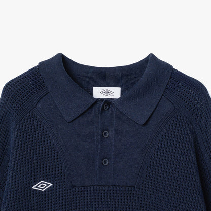 UMBRO HOUSE Mesh Knit Game Shirt アンブロハウス メッシュニットゲームシャツ UMHO2601-KN01【レディース ニットシャツ メッシュ素材 通気性 26SS】