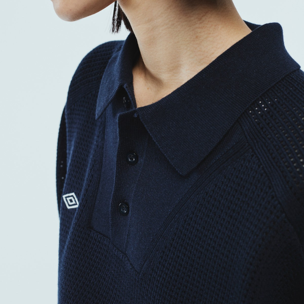 UMBRO HOUSE Mesh Knit Game Shirt アンブロハウス メッシュニットゲームシャツ UMHO2601-KN01【レディース ニットシャツ メッシュ素材 通気性 26SS】