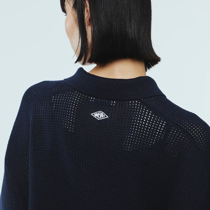 UMBRO HOUSE Mesh Knit Game Shirt アンブロハウス メッシュニットゲームシャツ UMHO2601-KN01【レディース ニットシャツ メッシュ素材 通気性 26SS】