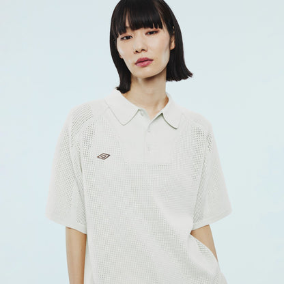 UMBRO HOUSE Mesh Knit Game Shirt アンブロハウス メッシュニットゲームシャツ UMHO2601-KN01【レディース ニットシャツ メッシュ素材 通気性 26SS】