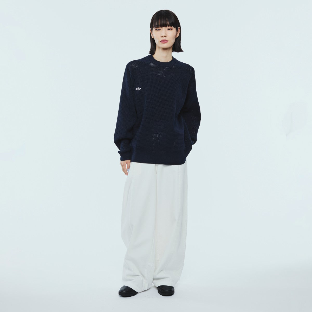 UMBRO HOUSE Mesh Knit Pull Over アンブロハウス メッシュニットプルオーバー UMHO2601-KN02【レディース ニットプルオーバー メッシュ素材 通気性 26SS】