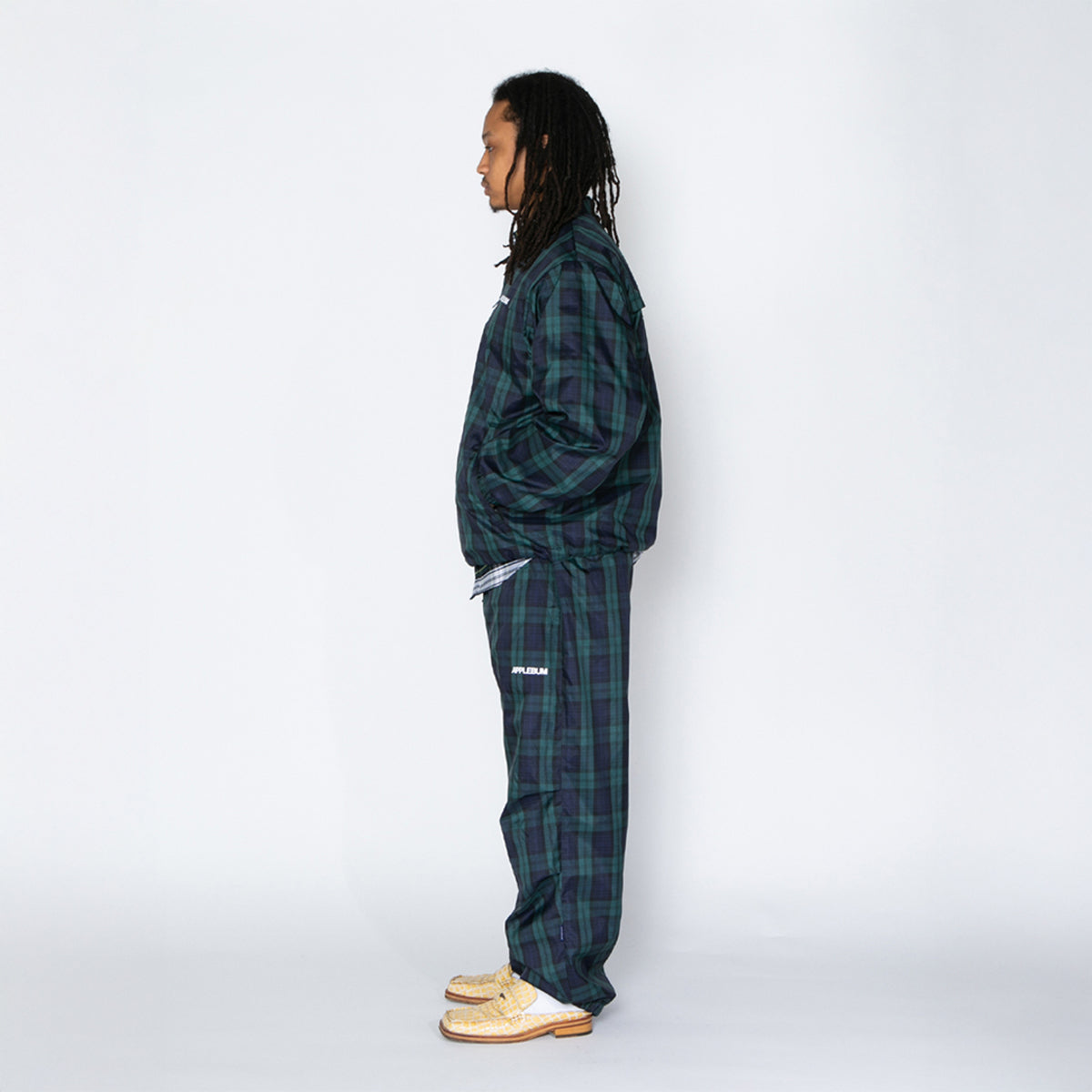 APPLEBUM Check Taffeta Track Pants アップルバム チェック タフタ トラックパンツ 2610805【メンズ トラックパンツ メンズボトムス カジュアルパンツ 26SS】