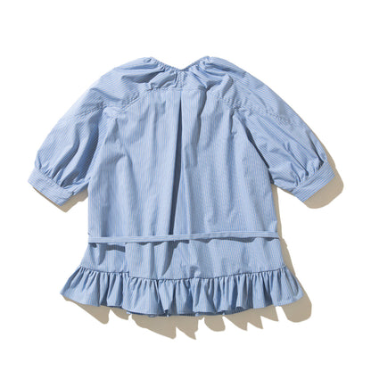 naokitomizuka Frilled design blouse ナオキトミヅカ フリルド デザイン ブラウス GRNTB019【レディース ストライプ フリル ブラウス 26SS】