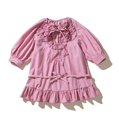 naokitomizuka Frilled design blouse ナオキトミヅカ フリルド デザイン ブラウス GRNTB019【レディース ストライプ フリル ブラウス 26SS】