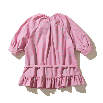 naokitomizuka Frilled design blouse ナオキトミヅカ フリルド デザイン ブラウス GRNTB019【レディース ストライプ フリル ブラウス 26SS】