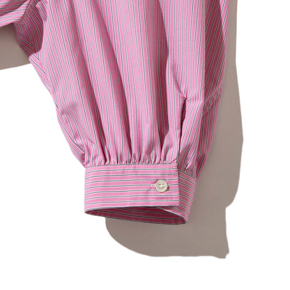 naokitomizuka Frilled design blouse ナオキトミヅカ フリルド デザイン ブラウス GRNTB019【レディース ストライプ フリル ブラウス 26SS】